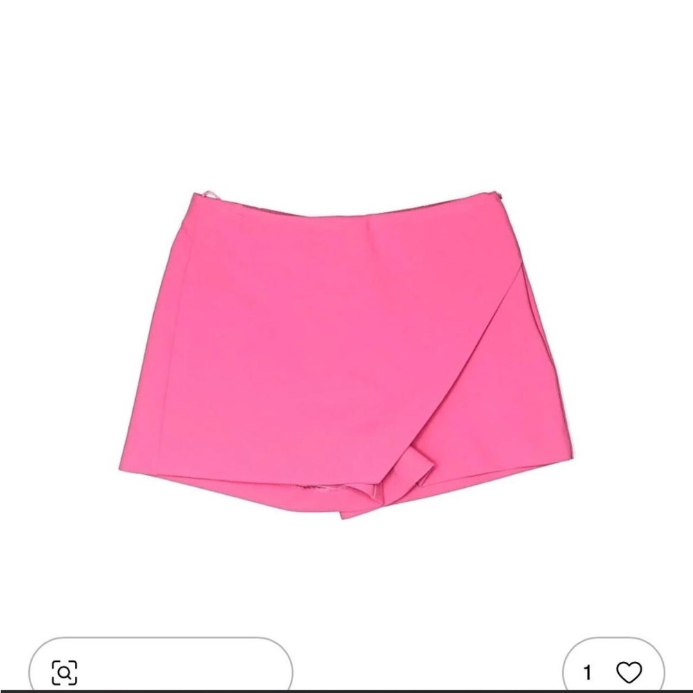 Zara Hot Pink Wrap-Style Skort